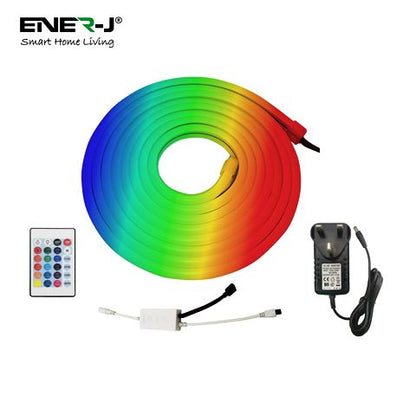 3 Meters Smart WiFi RGB LED Neon Strip Light 3M, Flexible IP65 Colour-Changing Ambient Lighting with Alexa/Google Control & Memory Function (12V, 30W)