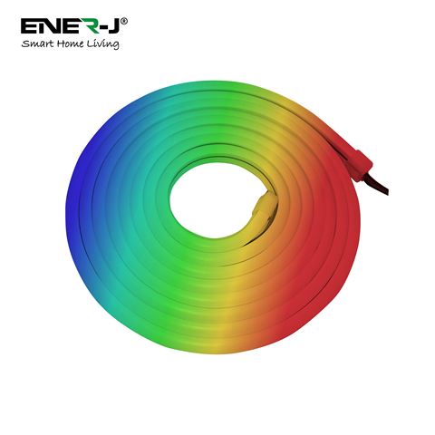 3 Meters Smart WiFi RGB LED Neon Strip Light 3M, Flexible IP65 Colour-Changing Ambient Lighting with Alexa/Google Control & Memory Function (12V, 30W)
