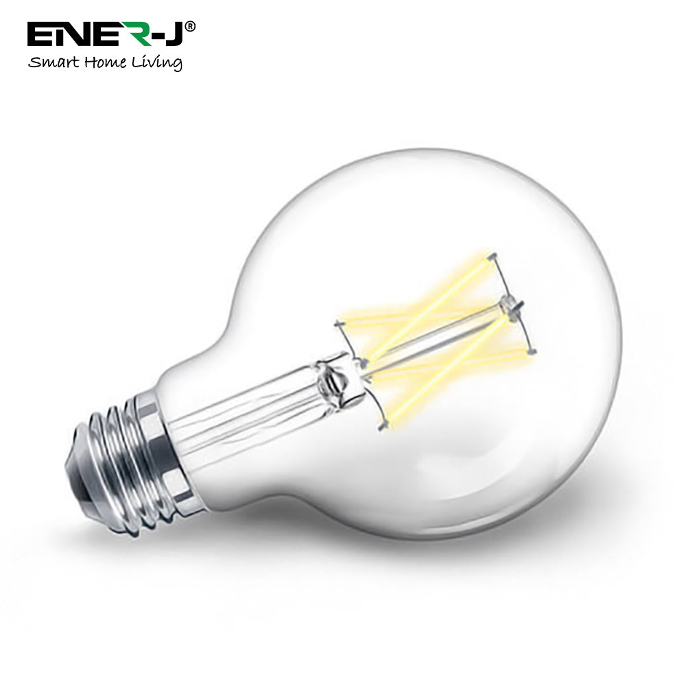 Ener-J Smart WiFi E27 LED Filament Bulb, 806lm 8.5W Dimmable CCT Golden G95 Globe, Works with Alexa & Google Assistant  | Single pack