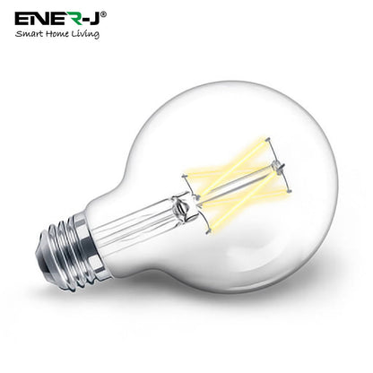 Ener-J Smart WiFi E27 LED Filament Bulb, 806lm 8.5W Dimmable CCT Golden G95 Globe, Works with Alexa & Google Assistant  | Single pack