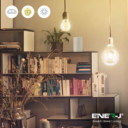 Ener-J Smart WiFi E27 LED Filament Bulb, 806lm 8.5W Dimmable CCT Golden G95 Globe, Works with Alexa & Google Assistant  | Single pack