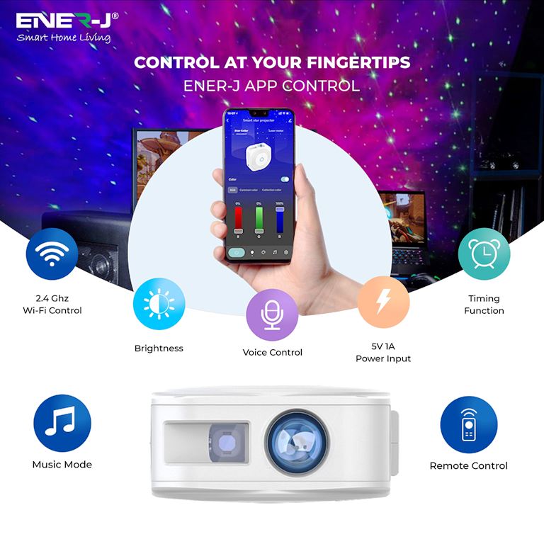 Star Projector Lamp, Gift for Kids, LED Galaxy Projector Light with Nebula, Night Light Projector with APP & Voice Control for Home Theatre, Kids Baby Bedroom