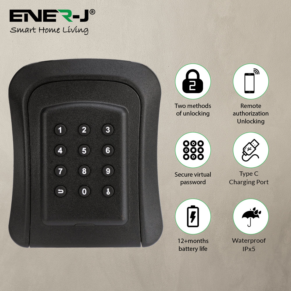 Smart Key Lock Box, Smart Key Cabinet, Bluetooth App-Controlled, IP45 Rated, Sturdy and Reliable