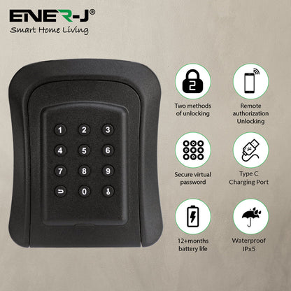Smart Key Lock Box, Smart Key Cabinet, Bluetooth App-Controlled, IP45 Rated, Sturdy and Reliable