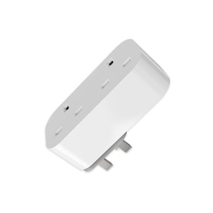 ENER-J WiFi & Bluetooth Dual Smart Plug 13A (UK) with Individual Socket Control, Energy Monitoring, Surge Protection & Alexa/Google Voice Control