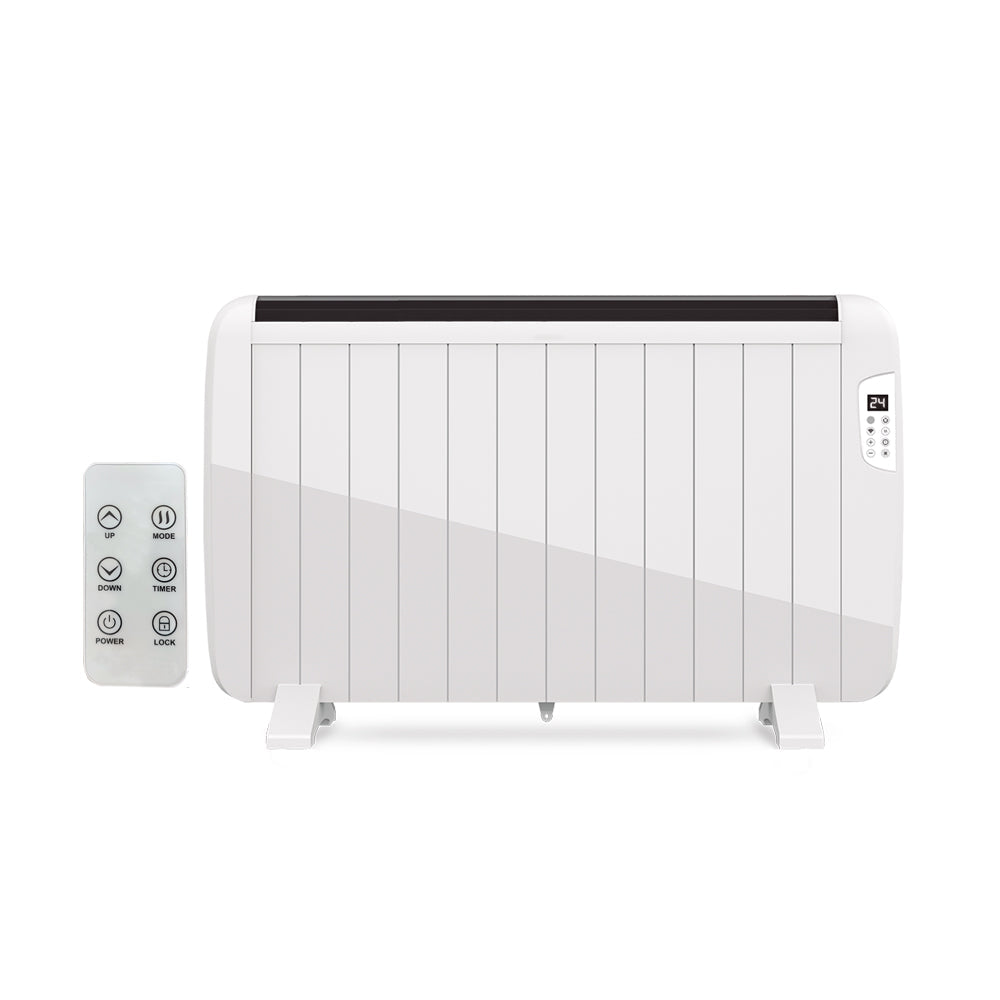 Ener-J 2000W Smart WiFi Electric Radiator – Energy Efficient Wall Mounted Heater with Alexa & Google Voice Control - White
