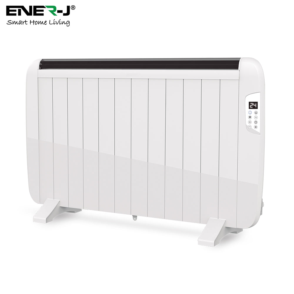 Ener-J 2000W Smart WiFi Electric Radiator – Energy Efficient Wall Mounted Heater with Alexa & Google Voice Control - White