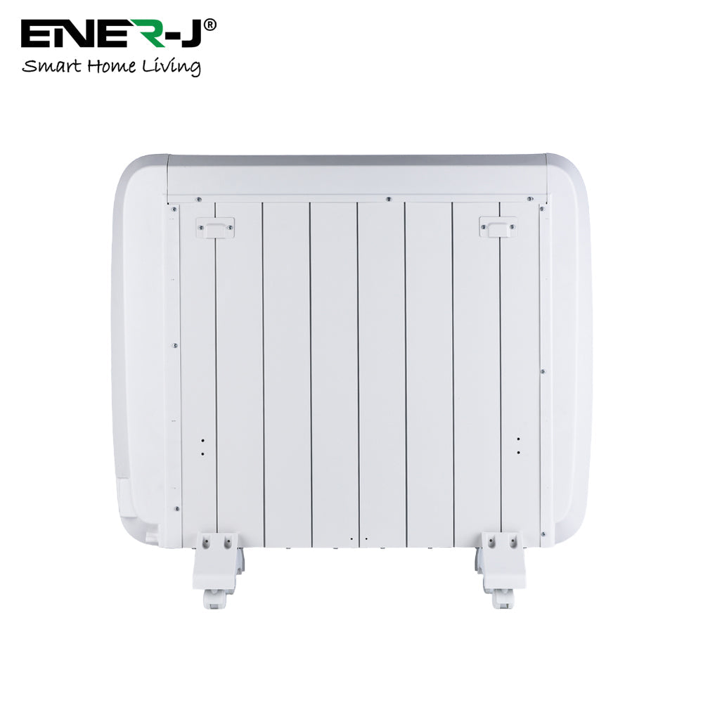Shopify Product Title: Ener-J 1200W Smart WiFi Electric Radiator Heater, 72cm, Ultra-Slim 5.5cm Profile, Wall Mounted or Freestanding, Alexa & Google Home