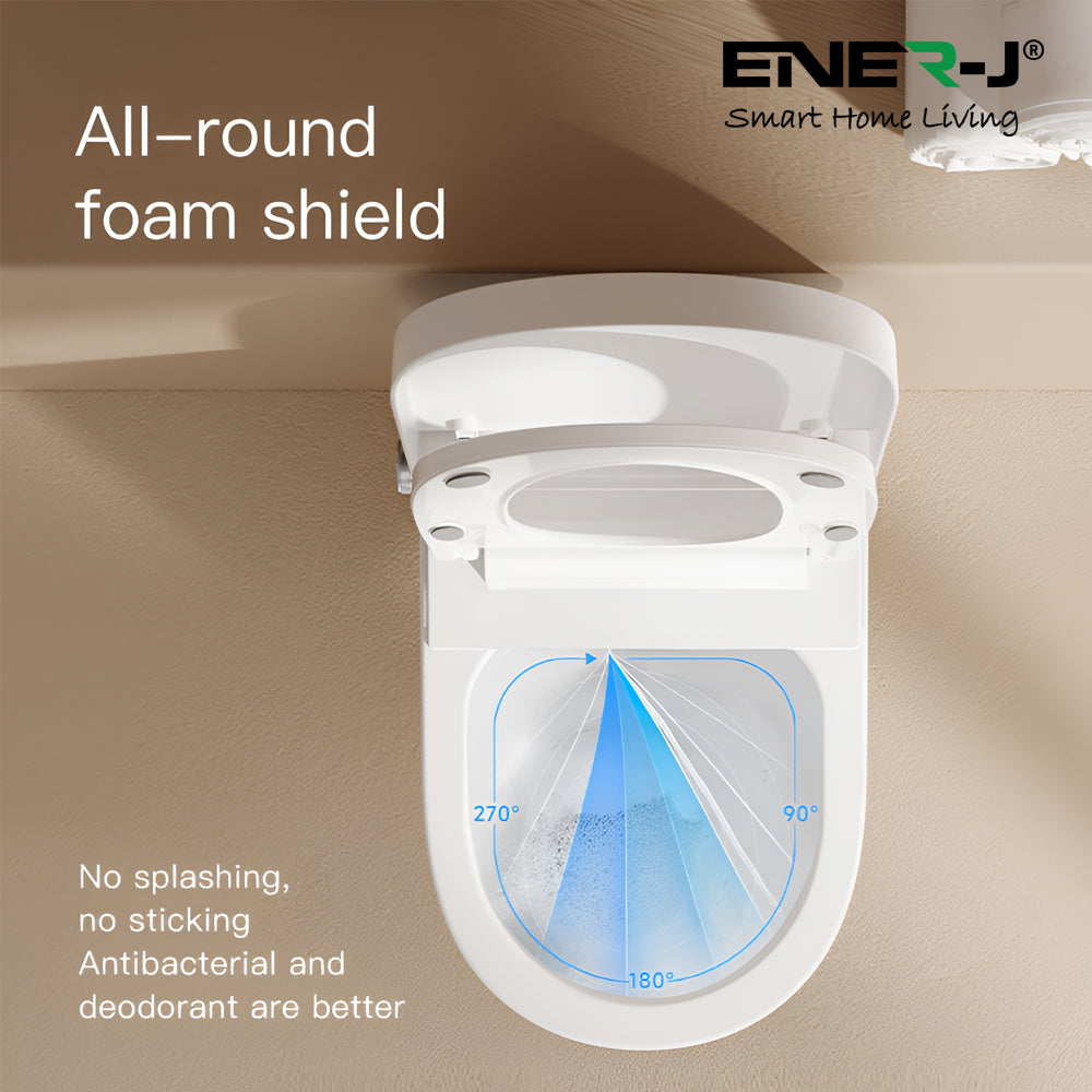 Ener-J Hygiene Pro Wall-Mounted Smart Toilet, Built-In Tank, UV Sterilisation, Auto-Lid & Heated Bidet
