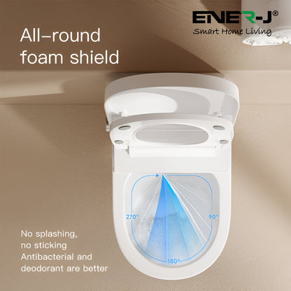 Ener-J Hygiene Pro Wall-Mounted Smart Toilet, Built-In Tank, UV Sterilisation, Auto-Lid & Heated Bidet