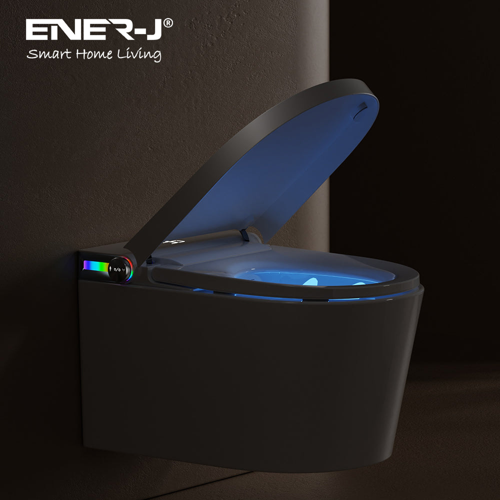 Ener-J Hygiene Pro Wall-Mounted Smart Toilet, Built-In Tank, UV Sterilisation, Auto-Lid & Heated Bidet