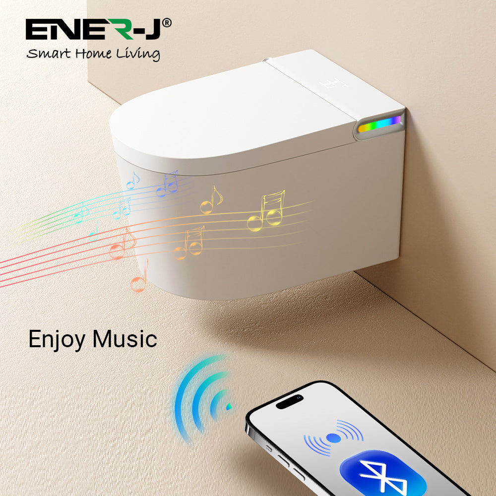 Ener-J Hygiene Pro Wall-Mounted Smart Toilet, Built-In Tank, UV Sterilisation, Auto-Lid & Heated Bidet