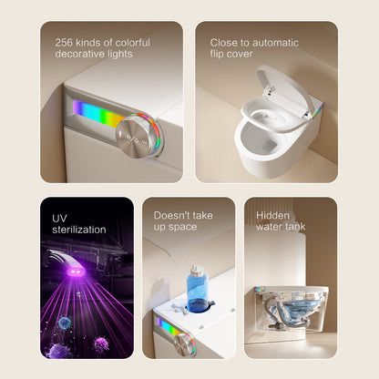 Ener-J Hygiene Pro Wall-Mounted Smart Toilet, Built-In Tank, UV Sterilisation, Auto-Lid & Heated Bidet