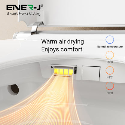 Ener-J Hygiene Pro Wall-Mounted Smart Toilet, Built-In Tank, UV Sterilisation, Auto-Lid & Heated Bidet