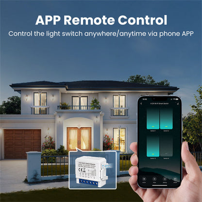 Smart WiFi Light 2CH Switch Module, Convert Any Existing Non-Dimmable Switch to Smart Control via App & Voice, Compatible with Alexa & Google Assistant