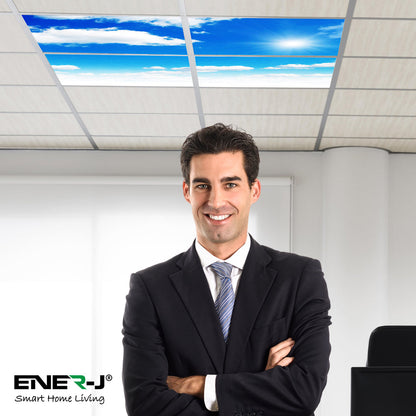 40W SKY LED 3D Ceiling Panel 60x60cms, Set of 4 Ultra Thin LED Panels, for Waiting Area, Hallway, Office and Home