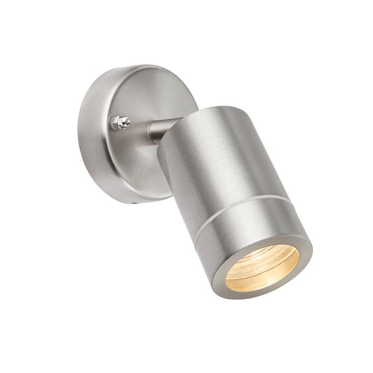 Palin 1lt spot wall IP44 7W Stainless Steel Saxby