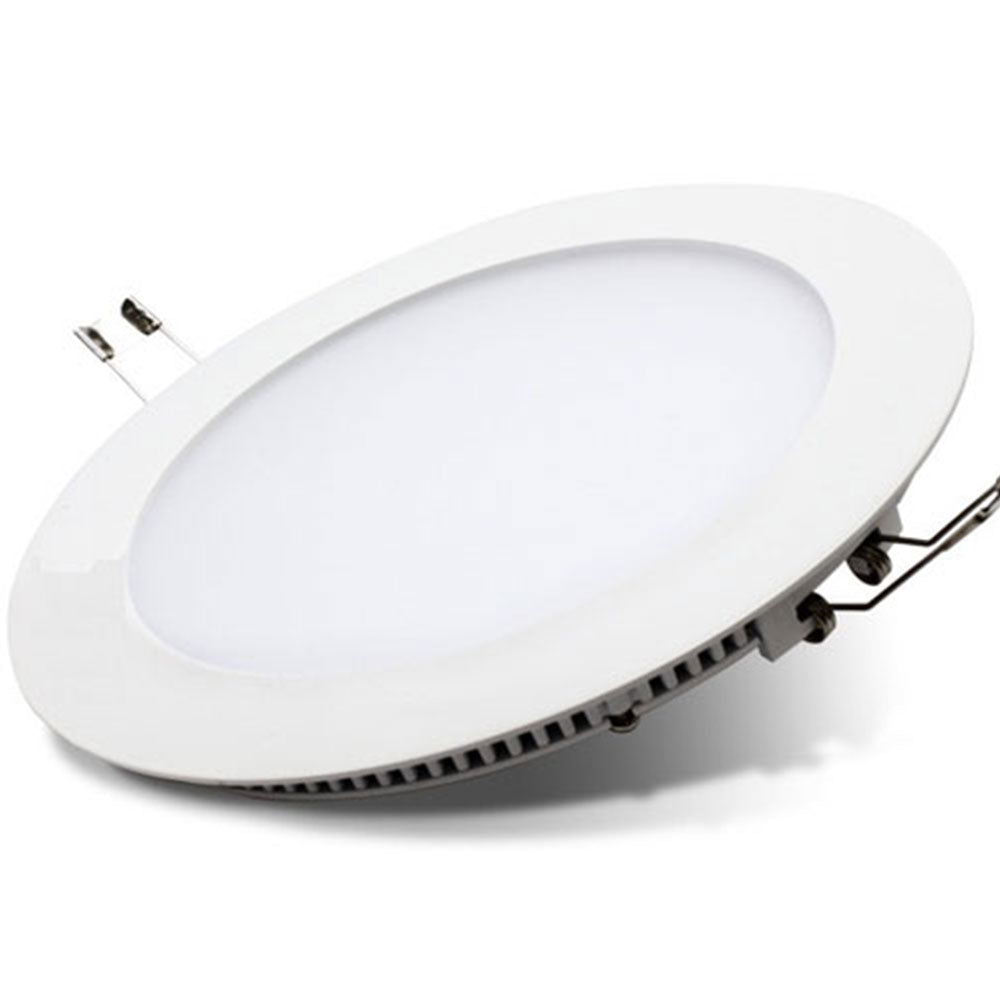 24W LED Round Recessed Ceiling Flat Panel Down Light Ultra Slim Lamp Cool White, 220mm Diameter, 30000 Hour Lifespan, Low Energy Consumption | Pack of 4 - 3000K