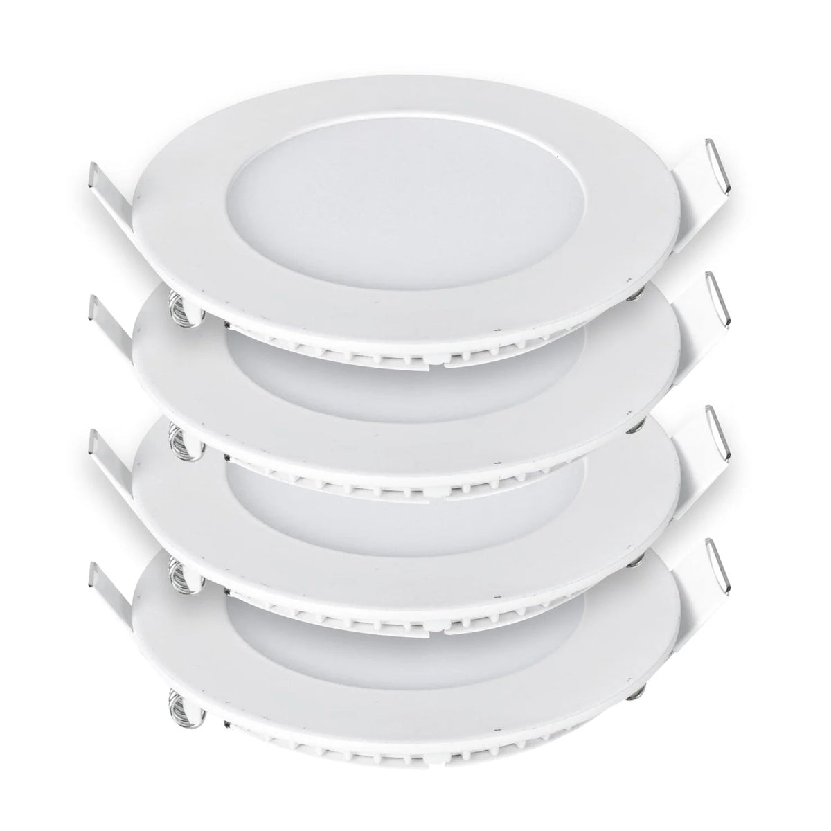 24W LED Round Recessed Ceiling Flat Panel Down Light Ultra Slim Lamp Cool White, 220mm Diameter, 30000 Hour Lifespan, Low Energy Consumption | Pack of 4 - 3000K