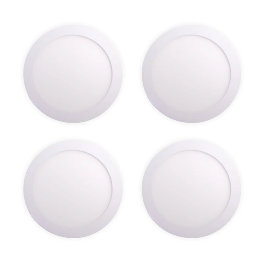 Pack of 4 12W Recessed Round LED Downlight Mini Panel 170mm Diameter, Hole Size 160mm | Pack of 4 - 3000K