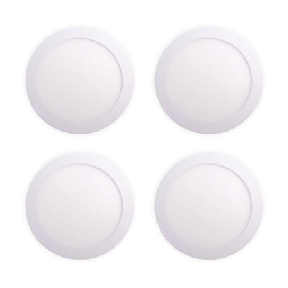 Pack of 4 12W Recessed Round LED Downlight Mini Panel 170mm Diameter, Hole Size 160mm | Pack of 4 - 3000K