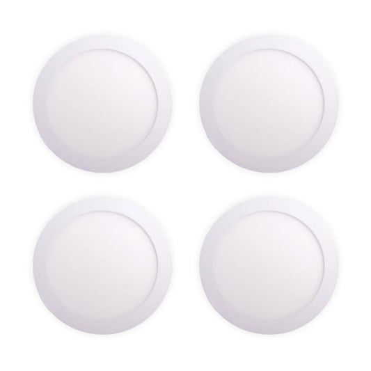 Pack of 4 12W Recessed Round LED Downlight Mini Panel 170mm Diameter, Hole Size 160mm | Pack of 4 - 3000K