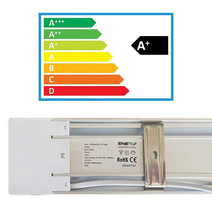 Pack of 2 LED Prismatic Battens IP20 18W 60cms 3000K