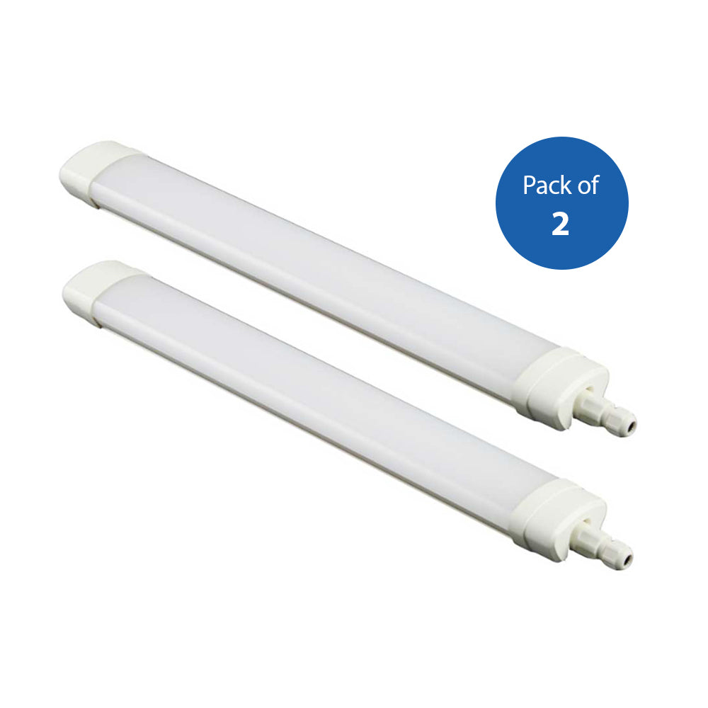 Pack of 2 36W LED Triproof Batten Tube Lights, 120cms, 6000K, IP65 Waterproof, No UV and IR Radiation, Super Bright Tube Light for Kitchen, Living Room, Bathroom, Office, etc.