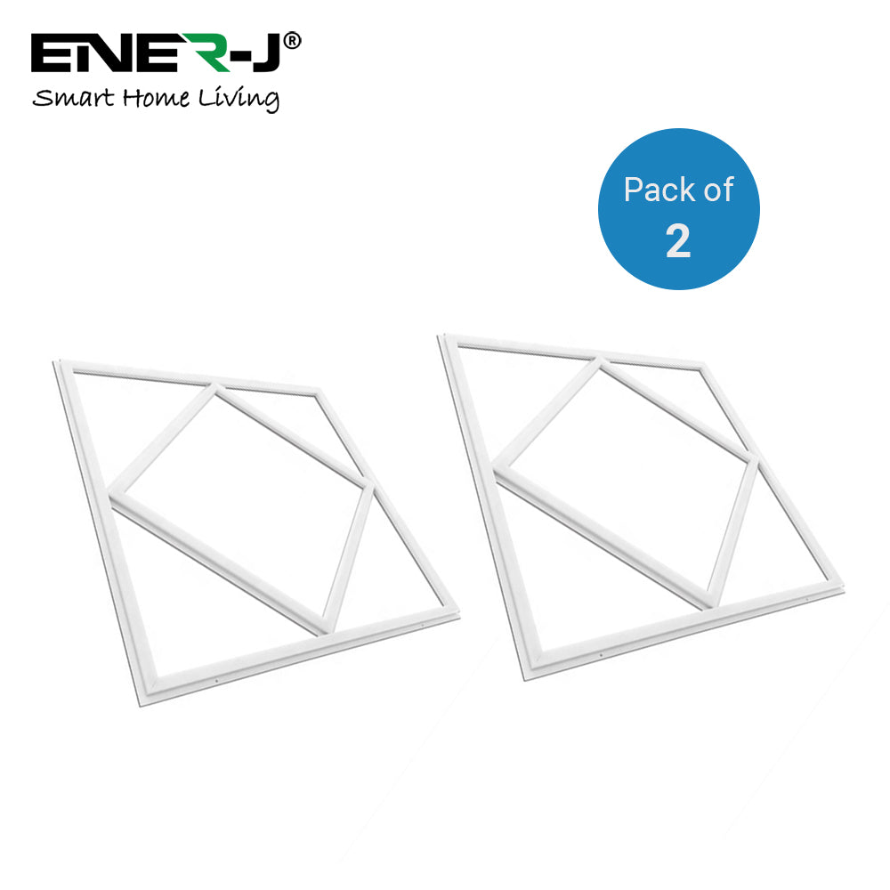Pack of 2 Double Square borderline Panel Light, 595x595, 40W 4000 lm, White (6000K) light in outside and blue light in inside