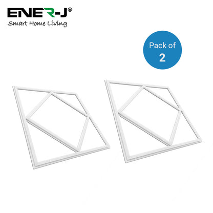 Pack of 2 Double Square borderline Panel Light, 595x595, 40W 4000 lm, White (6000K) light in outside and blue light in inside