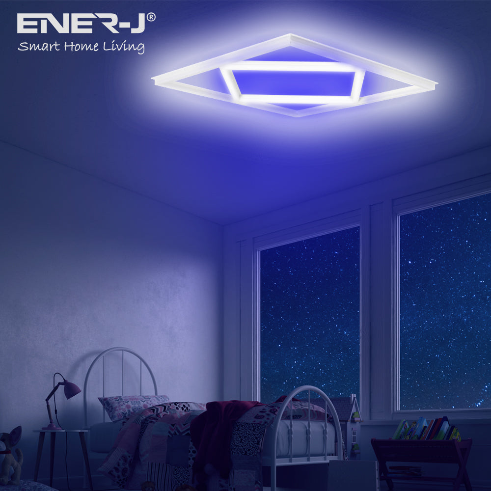 Pack of 2 Double Square borderline Panel Light, 595x595, 40W 4000 lm, White (6000K) light in outside and blue light in inside