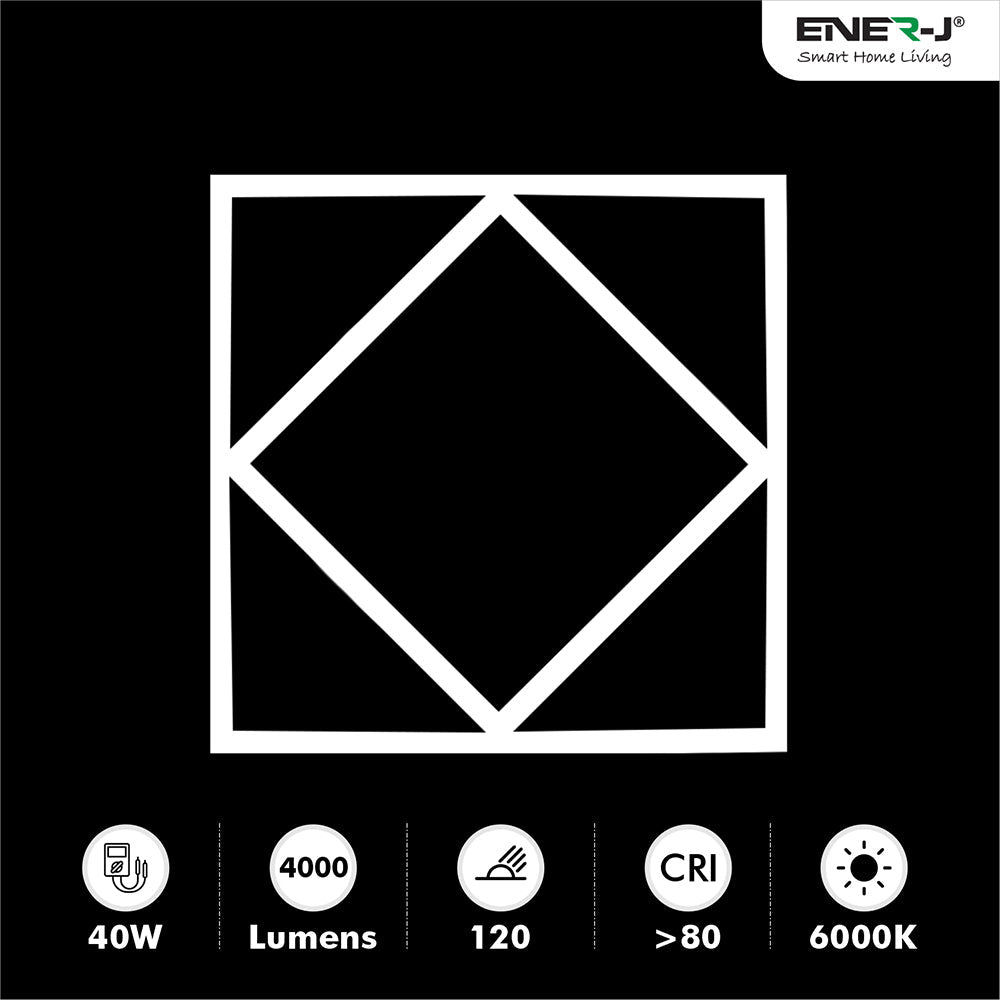 Double Square borderline Panel Light, 595x595, 40W 4000 lm, White (6000K) light in outside and blue light in inside (Pack of 6)