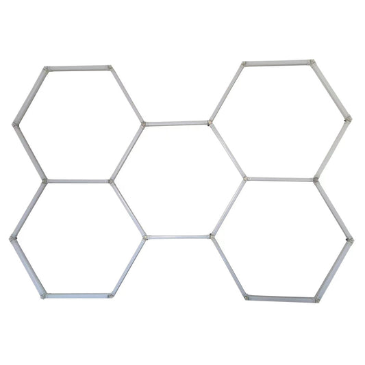 Ener-J 160W Hexagon LED Garage Ceiling Light, 5 Hexagon Design, CCT Switchable 3000K–6500K, Modular Showroom Lighting