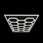 Ener-J 255W Hexagon RGBIC LED Garage Ceiling Light, 14 Hexagon Frame Design, Remote Control Showroom Kit