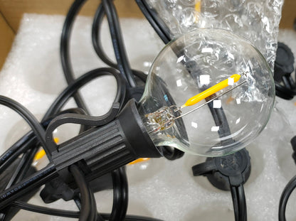Ener-J 7.6m Solar String Lights Kit, 25 G40 LED Filament Bulbs, 4400mAh Battery, IP64