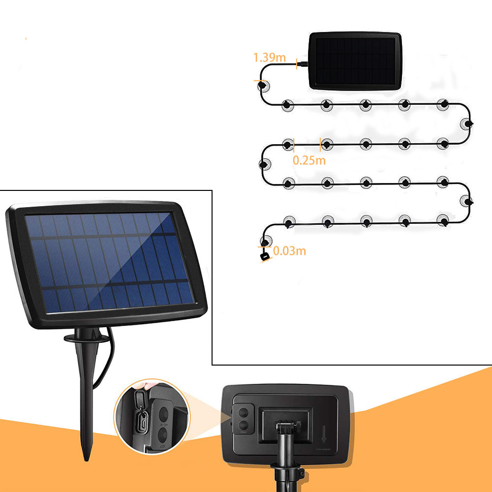 Ener-J 7.6m Solar String Lights Kit, 25 G40 LED Filament Bulbs, 4400mAh Battery, IP64