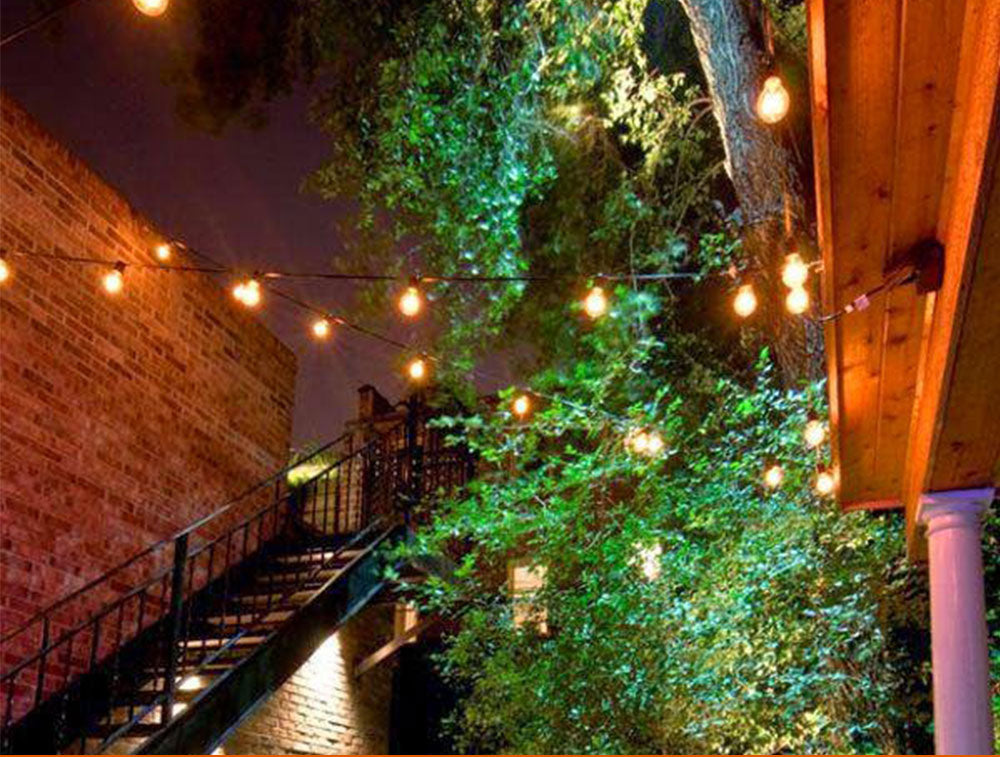 Ener-J 7.6m Solar String Lights Kit, 25 G40 LED Filament Bulbs, 4400mAh Battery, IP64
