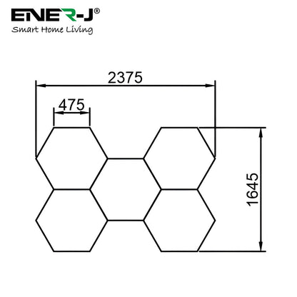 Ener-J Hexagon LED Garage Light 160W, 4000K Natural White Modular Ceiling Lighting Kit