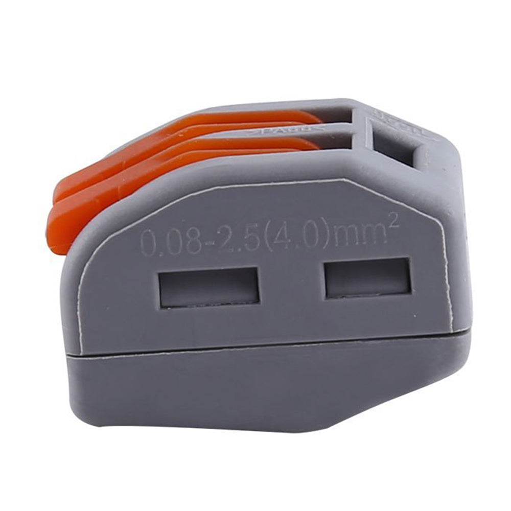 2-Way Spring Terminal Block Reusable Electric Cable Wire Connector 100 Pcs