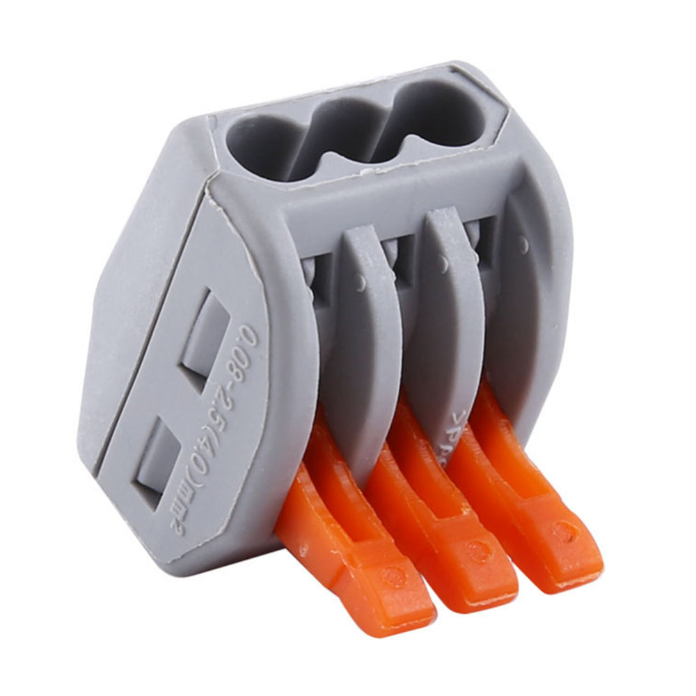 3-Way Spring Terminal Block Reusable Electric Cable Wire Connector 100 Pcs