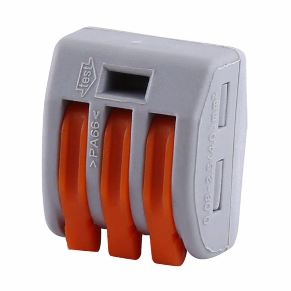 3-Way Spring Terminal Block Reusable Electric Cable Wire Connector 100 Pcs