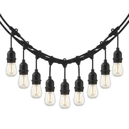 LED String Lights 10.2m 2W S14 10Pcs LED Edison Filament Bulbs E27 Sockets Perfect for Party, Wedding, Anniversaries, Celebrations