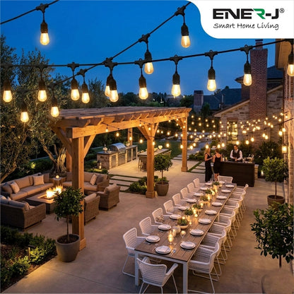 LED String Lights 10.2m 2W S14 10Pcs LED Edison Filament Bulbs E27 Sockets Perfect for Party, Wedding, Anniversaries, Celebrations