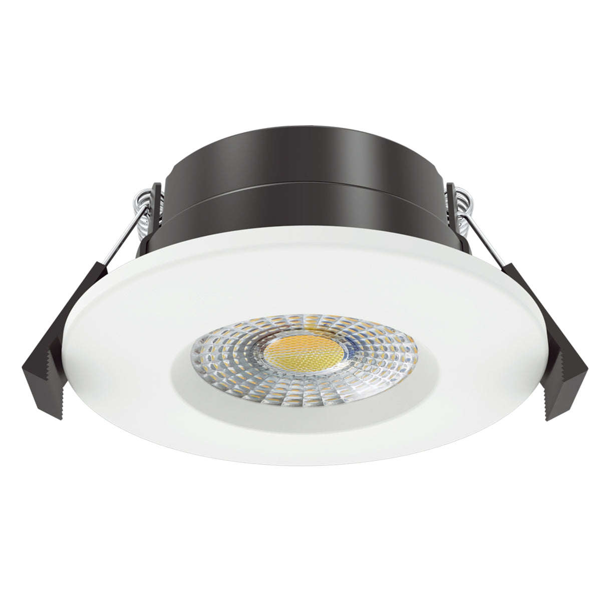 Colour Switching Fire Rated LED Downlight 70mm Cut-Out 7W (60W Equivalent) 3000K-4000K-6000K 770lm Dimmable 60 Deg Beam Angle. With Easy Loop in Loop Out Terminals - Pack of 4