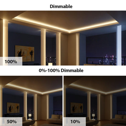 5m LED COB Strip 480L/M 24V, 3000K with RF Dimmer and 25W Plug & Play Power Supply