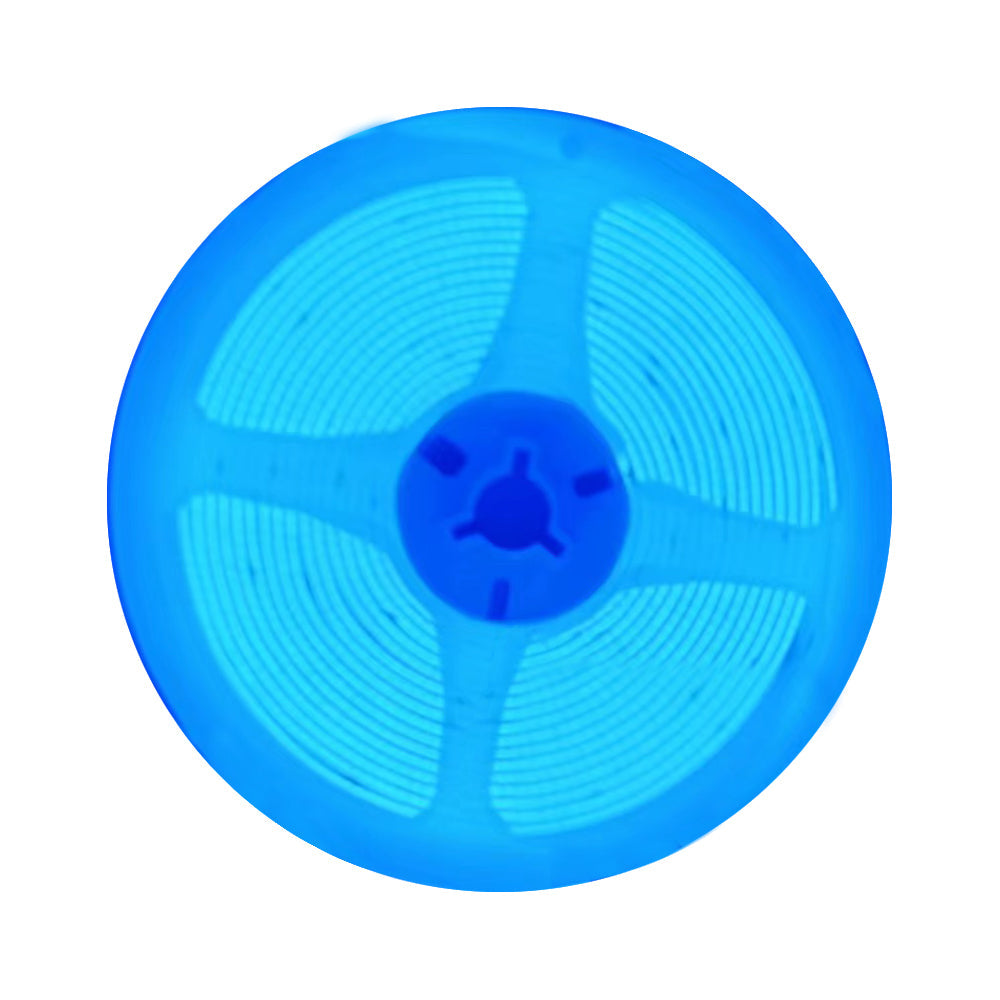 5m LED COB Strip 480L/M 24V, Blue with RF Dimmer and 12W/M Plug & Play Power Supply