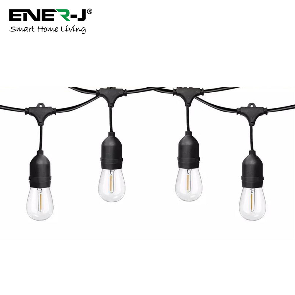 Ener-J 100ft LED Filament String Light Kit, 30 x 1W Vintage LED Bulbs, IP65 Waterproof, 30m Length