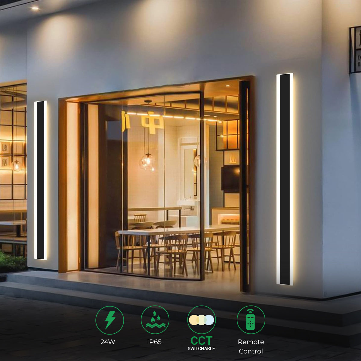 Ener-J 100cm Outdoor LED Wall Light – 48W CCT Tunable & Dimmable – IP65