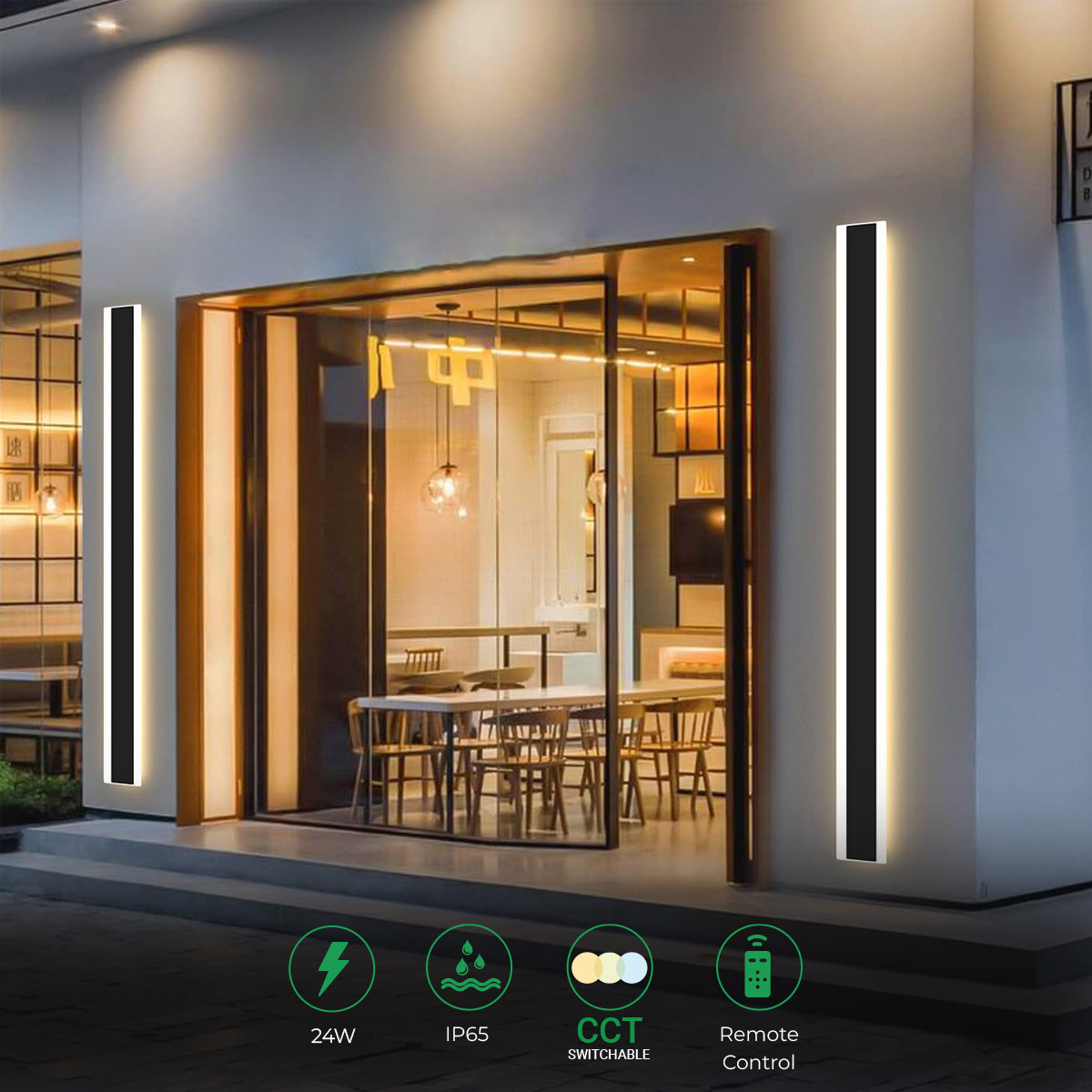 Ener-J 120cm Outdoor LED Wall Light – 60W CCT Tunable & Dimmable – IP65
