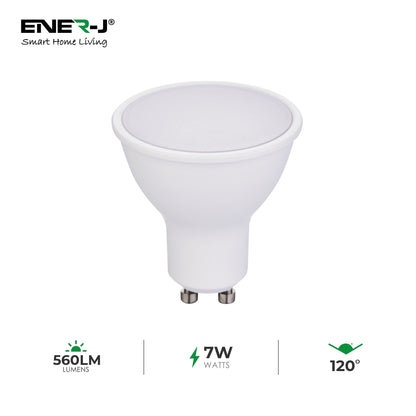 Pack of 10 units GU10 Led Light Bulbs, Warm White, 60W Halogen Bulb Equivalent, 7W, Bright 560 Lumens, 120 Degree Beam Angle - 6500K